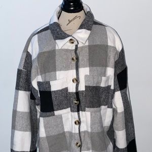 Button shearling flannel